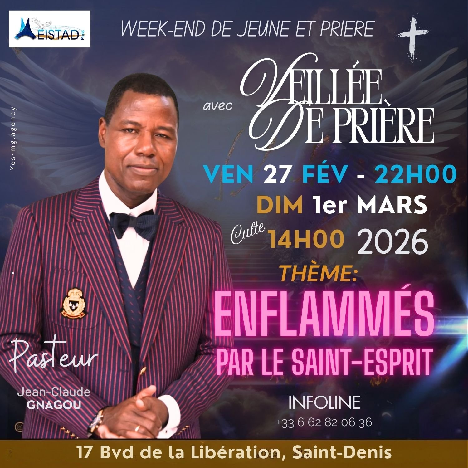 Pasteur Jean-Claude GNAGOU, portrait officiel lors de la Masterclass MEISTAD-PARIS